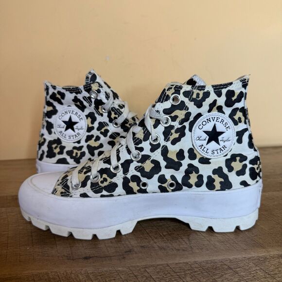 Converse CTAS Lugged Platform High Top Sneakers Women’s 7 leopard shoes - Picture 1 of 8